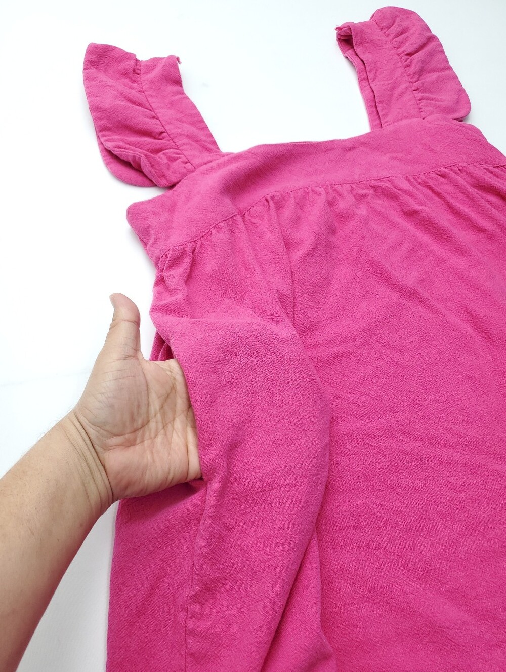 Tuckernuck Pomander Place Pink Hazel Ruffle Sleeve Linen Midi Dress Resort Sz M - Picture 8 of 12